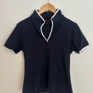 Vintage Truth Navy Blue Cotton Knit Shirt